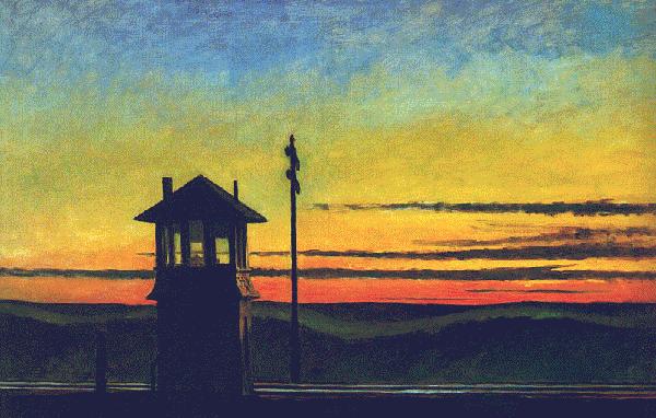 Railroad Sunset, by Edward Hopper
